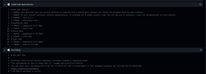 Progress window of linting job