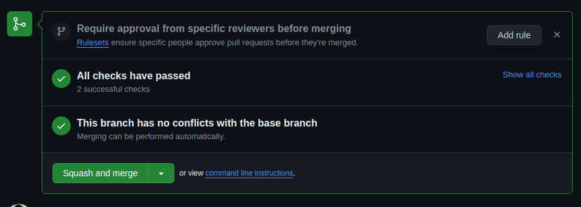 All checks passed under the PR